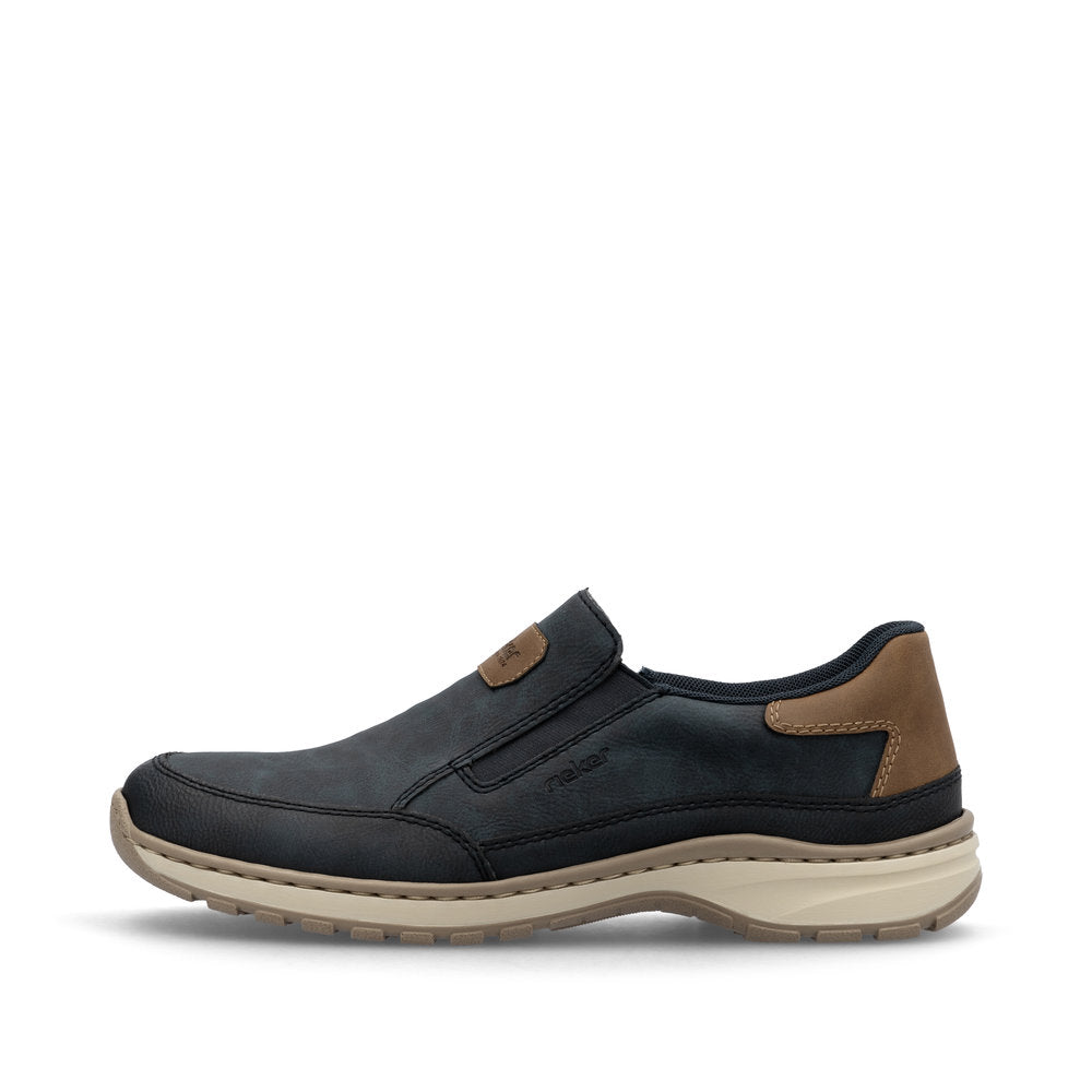 Rieker 03365-14 Navy H Fit Slip On Shoes