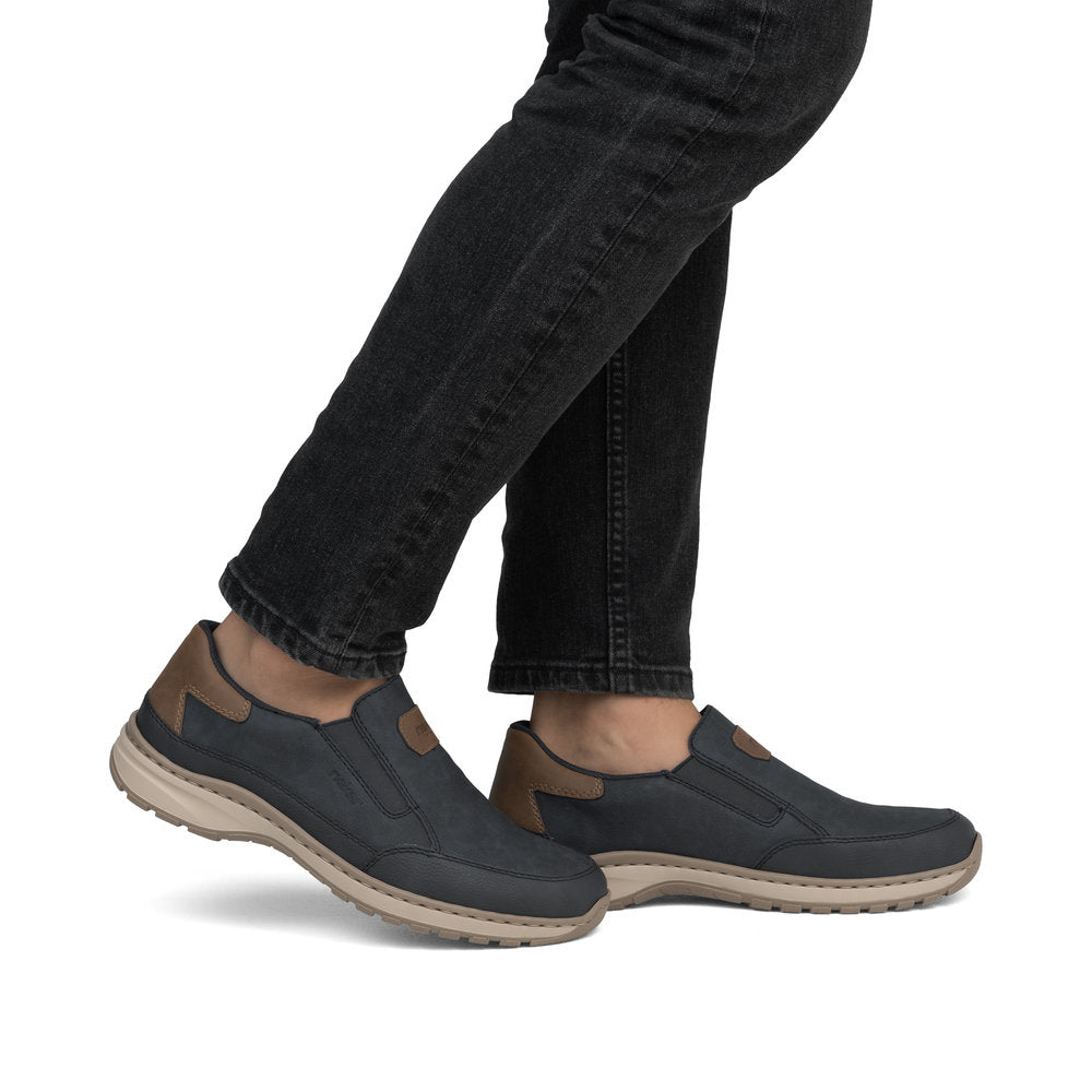 Rieker 03365-14 Navy H Fit Slip On Shoes