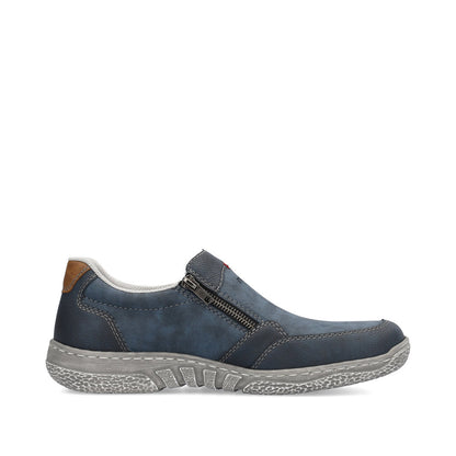 Rieker 03550-14 Blue Denim Casual Shoes with 2 Zips