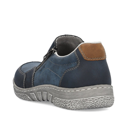 Rieker 03550-14 Blue Denim Casual Shoes with 2 Zips