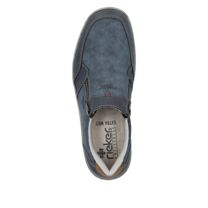 Rieker 03550-14 Blue Denim Casual Shoes with 2 Zips