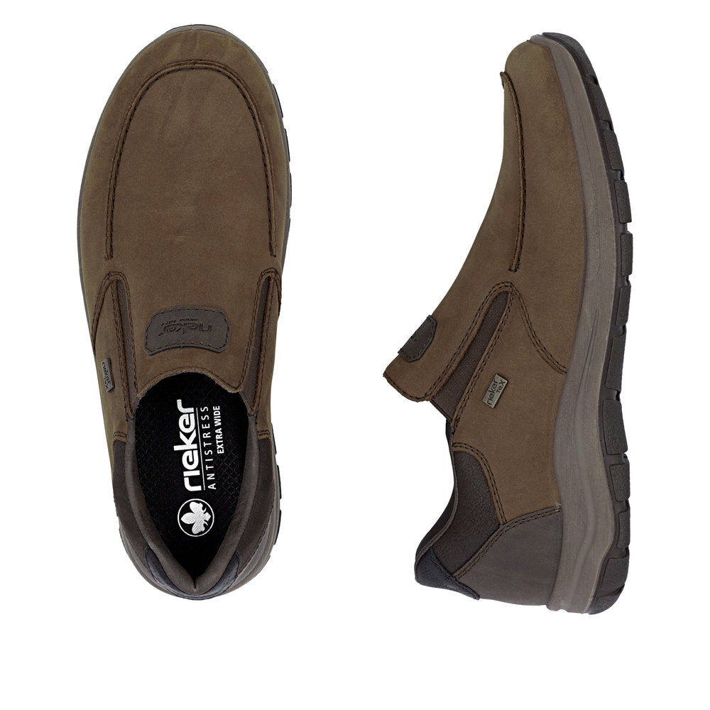 Rieker TEX 03651-25 Tabak Brown H Fit Slip On Shoes