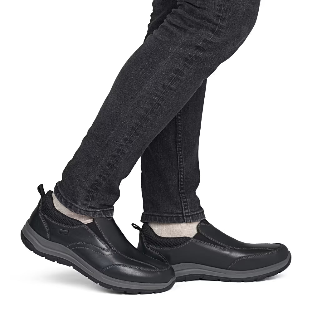 Rieker TEX 03658-00 Black H Fit Slip On Shoes