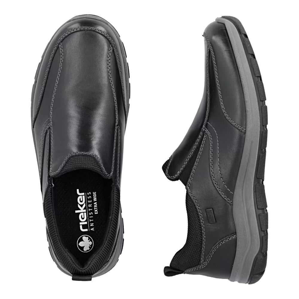Rieker TEX 03658-00 Black H Fit Slip On Shoes
