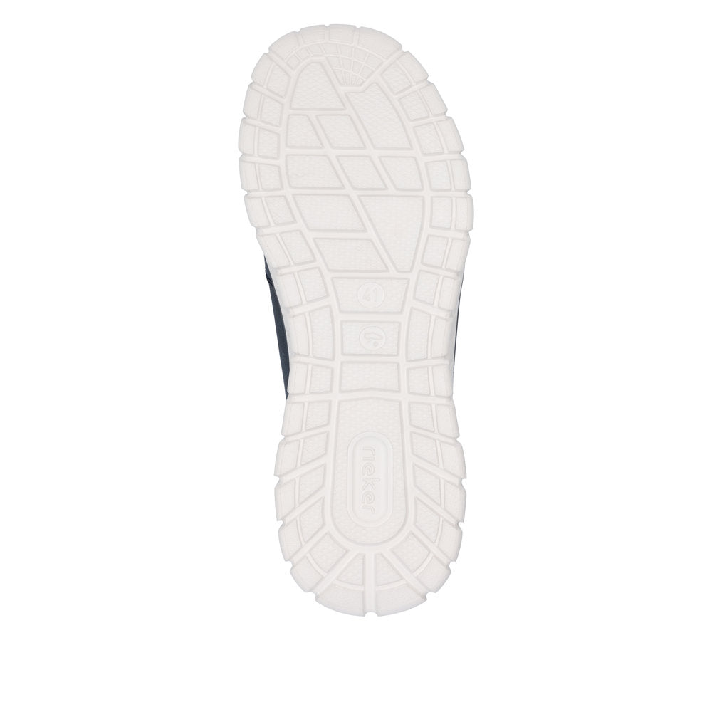 Rieker Soft 04301-14 Navy Blue Shoes with Side Zip & Tan Heel