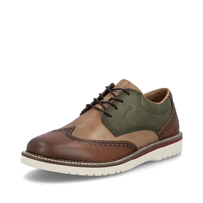 Rieker 04504-91 Brown & Green Mix Lace Formal Shoes
