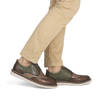 Rieker 04504-91 Brown & Green Mix Lace Formal Shoes