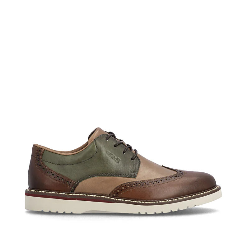 Rieker 04504-91 Brown & Green Mix Lace Formal Shoes