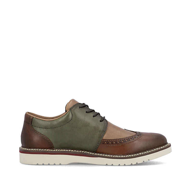 Rieker 04504-91 Brown & Green Mix Lace Formal Shoes