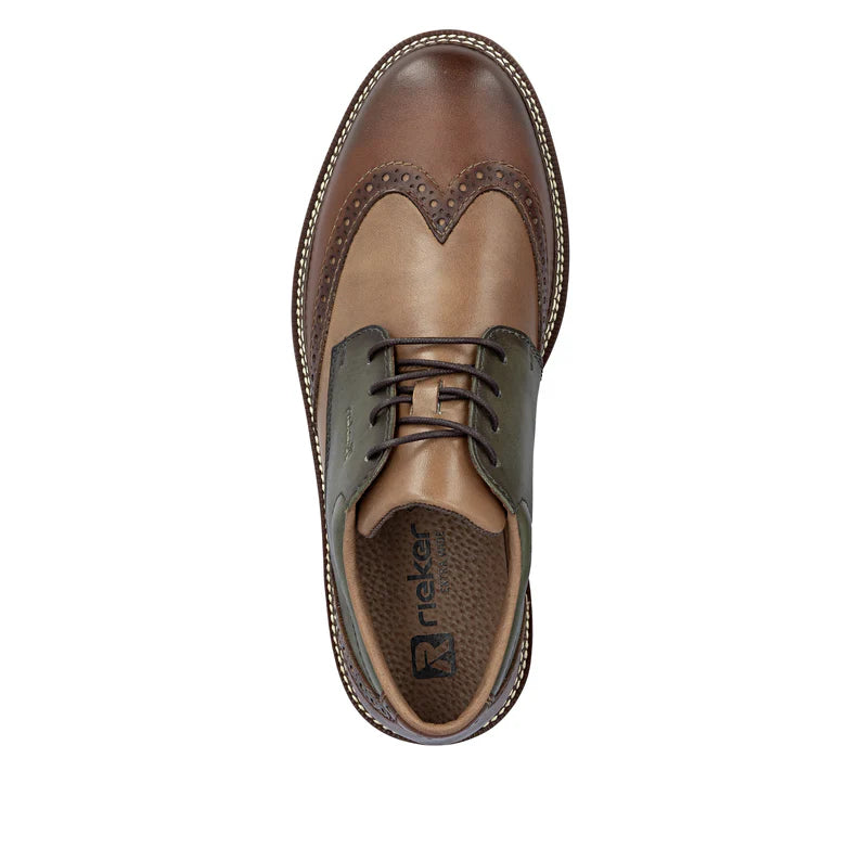 Rieker 04504-91 Brown & Green Mix Lace Formal Shoes