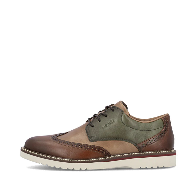 Rieker 04504-91 Brown & Green Mix Lace Formal Shoes