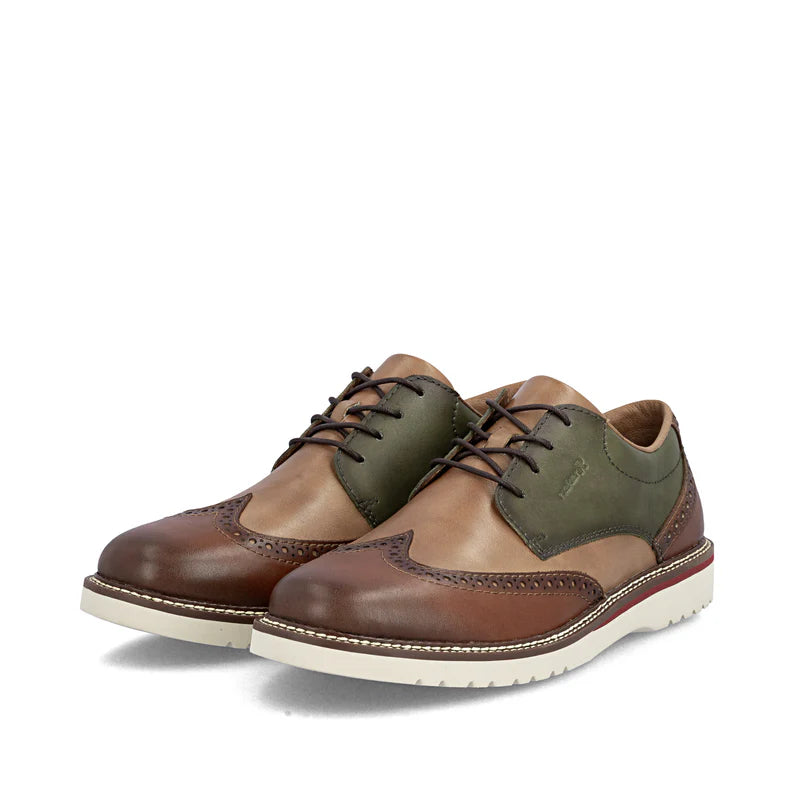 Rieker 04504-91 Brown & Green Mix Lace Formal Shoes