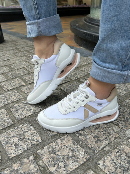 Callaghan 45825 White & Peach Sneakers
