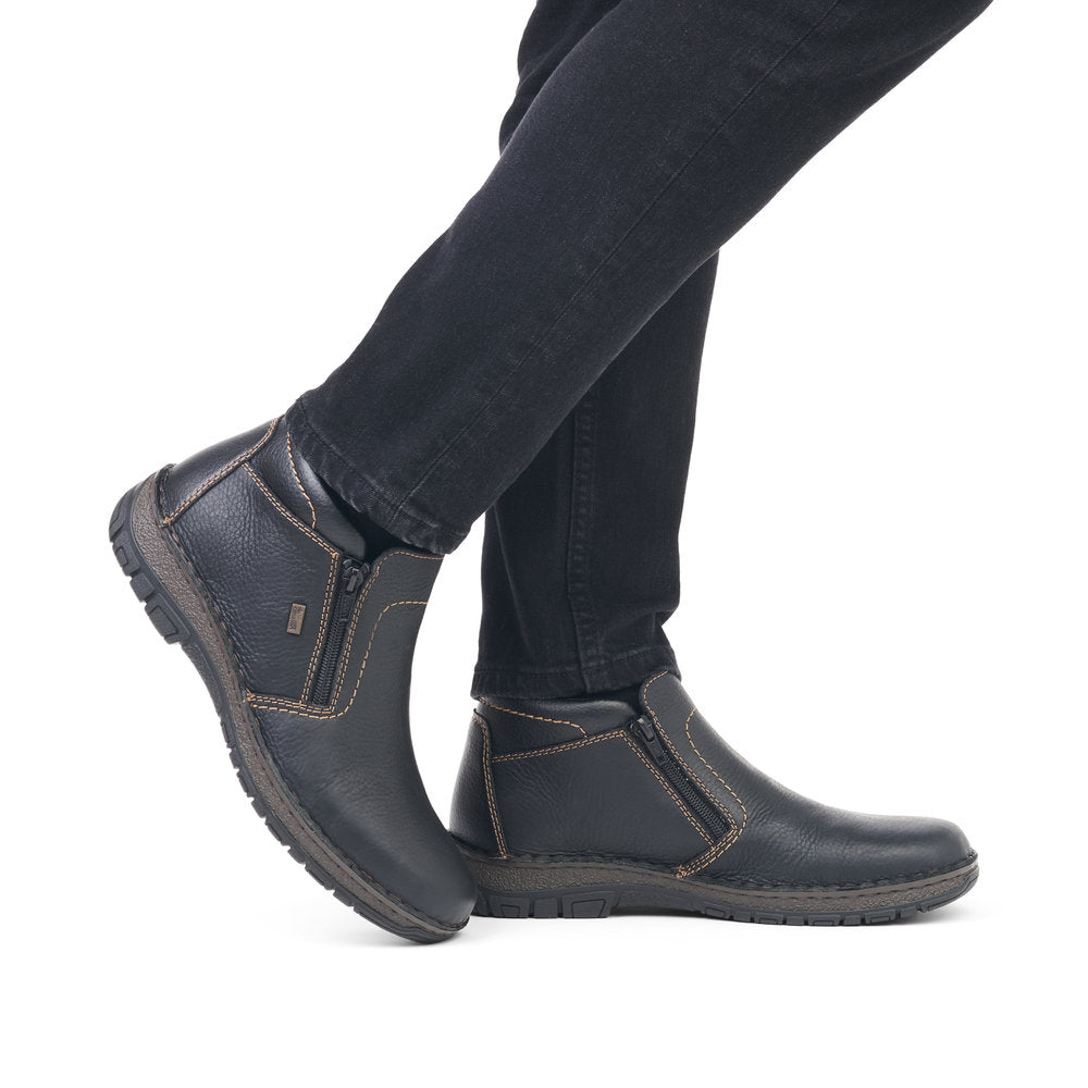 Rieker 05173-00 TEX H Wide Fit Black Boots with Twin Zip