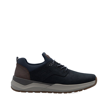 Rieker 06050-14 Navy H Fit Slip On Shoes with Brown Heel