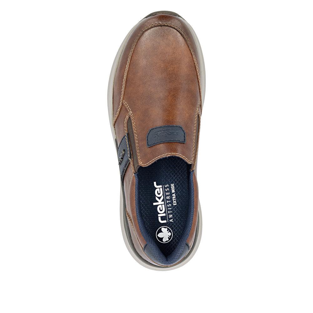 Rieker 06055-24 Brown Combi H Fit Slip On Shoes