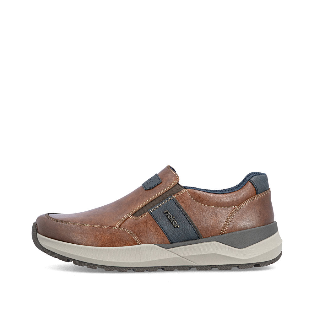 Rieker 06055-24 Brown Combi H Fit Slip On Shoes