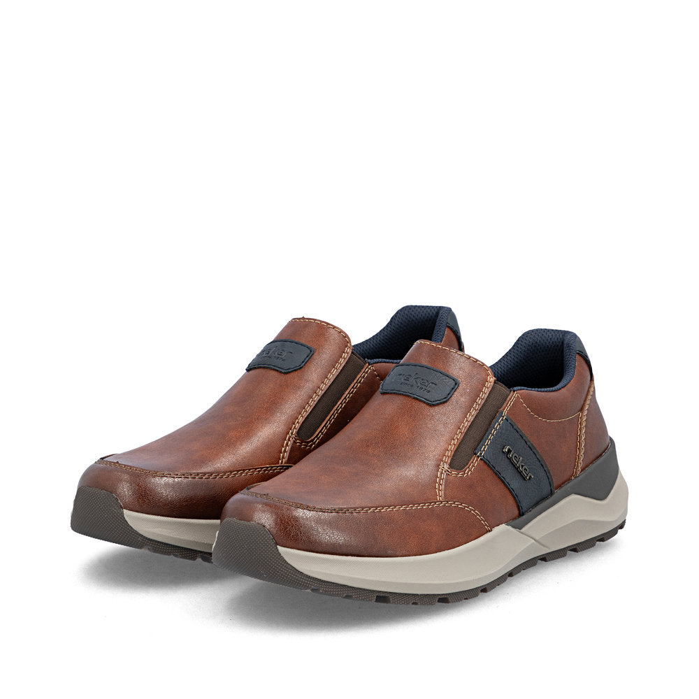 Rieker 06055-24 Brown Combi H Fit Slip On Shoes