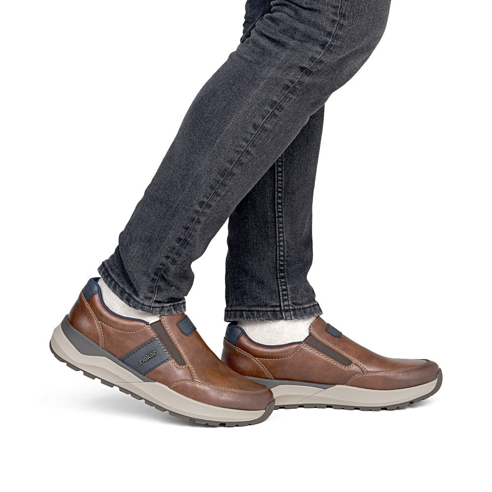 Rieker 06055-24 Brown Combi H Fit Slip On Shoes