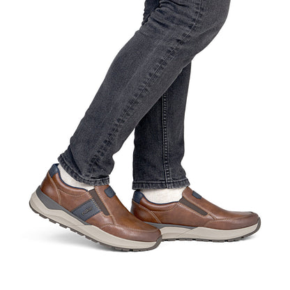 Rieker 06055-24 Brown Combi H Fit Slip On Shoes