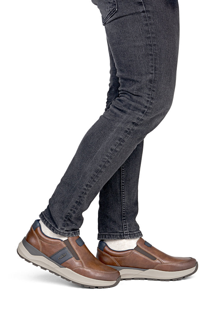 Rieker 06055-24 Brown Combi H Fit Slip On Shoes