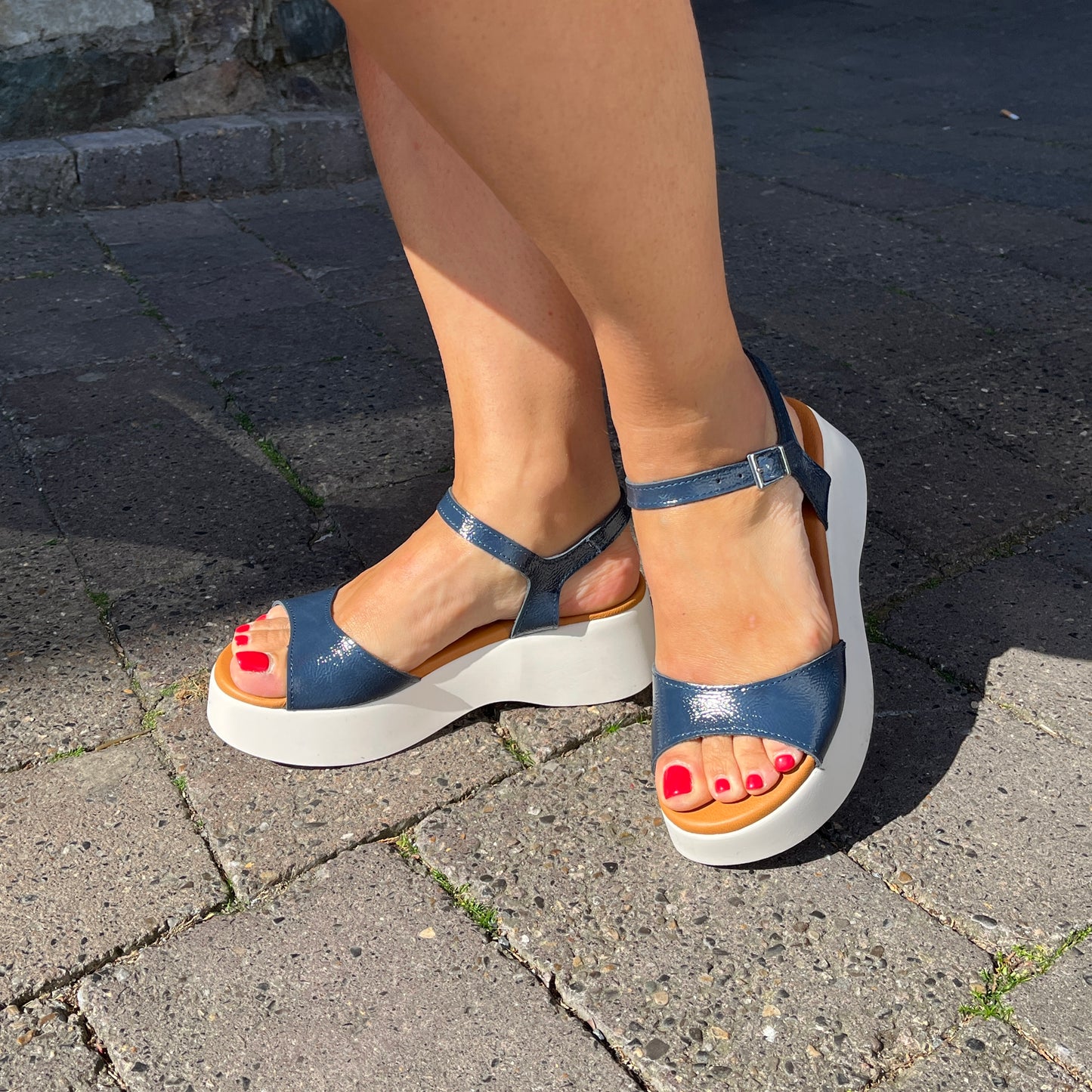 Oh My Sandals 5682 2544 Duna Marino Navy Patent Sandals
