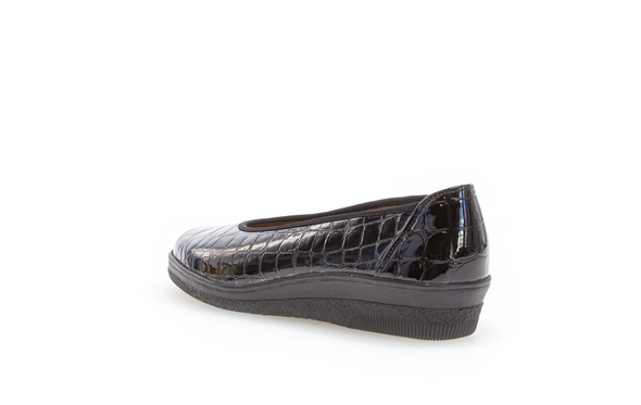 Gabor 06.400.97 Comfort Black Croc Slip On Pumps