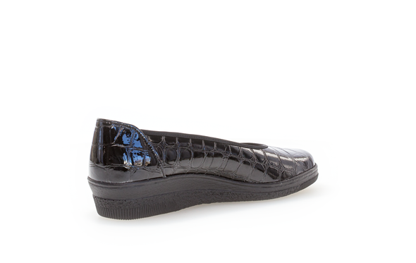 Gabor 06.400.97 Comfort Black Croc Slip On Pumps