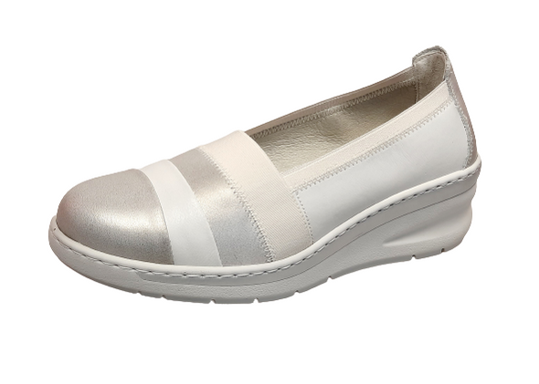 Notton 0659 Plata Silver/White Slip On Shoes