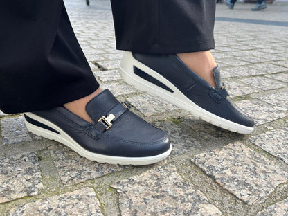 Ara 12-50630 02 Zurich 2.0 H Fit Navy Blue Slip On Shoes