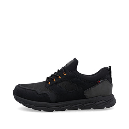Rieker TEX Soft 09102-00 Black H Fit Slip On Sneakers with Orange Eyelets