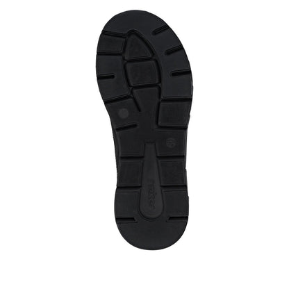 Rieker TEX Soft 09102-00 Black H Fit Slip On Sneakers with Orange Eyelets