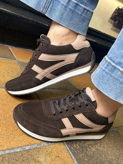 Gabor 6032.01.003 Mocca Brown & Sand H Fit Trainers