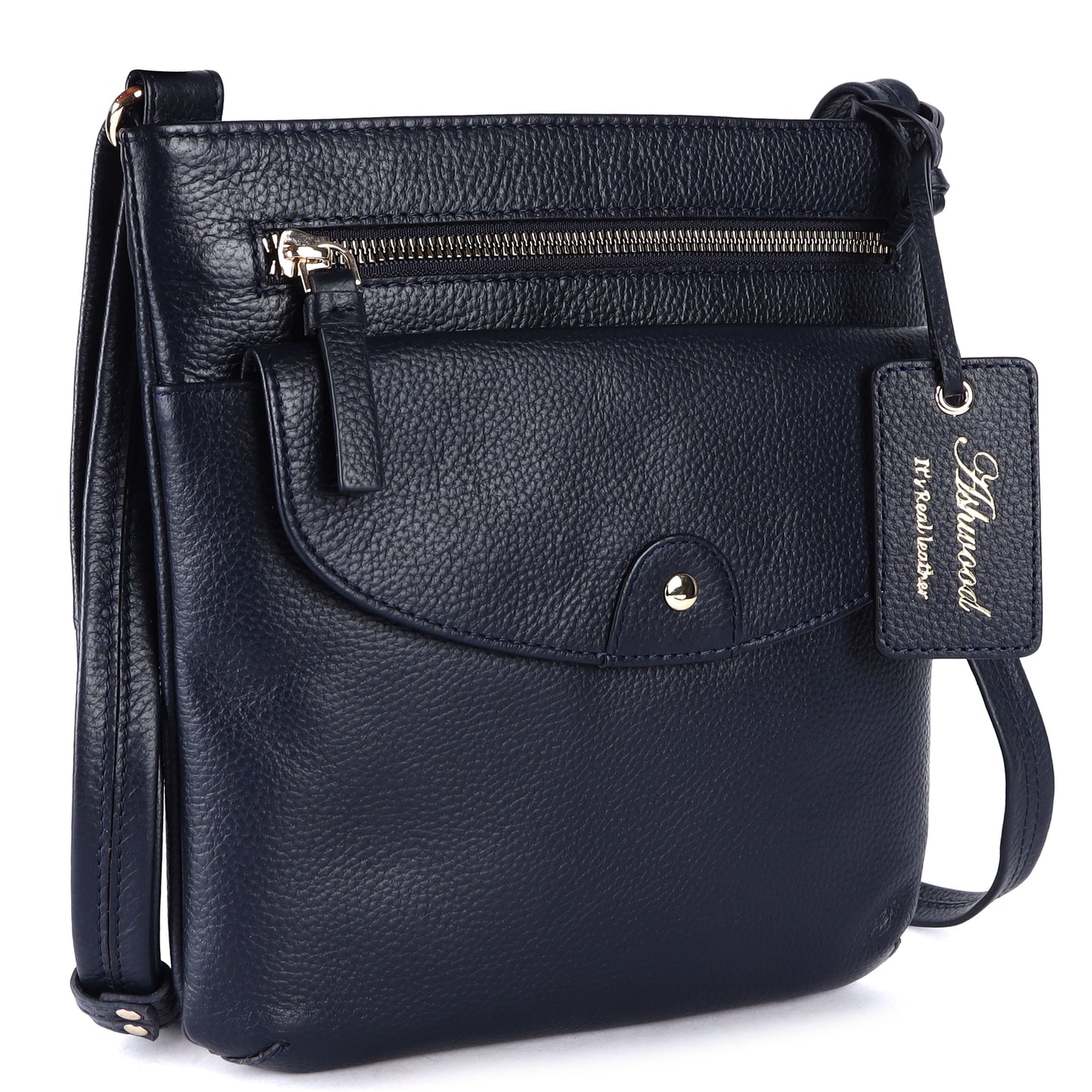 Ashwood Leather CB-5 Navy Crossbody Bag