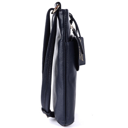 Ashwood Leather CB-5 Navy Crossbody Bag