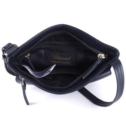 Ashwood Leather CB-5 Navy Crossbody Bag