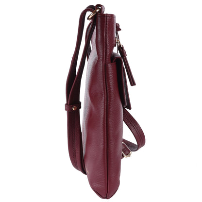 Ashwood Leather CB-5 Wine Crossbody Bag