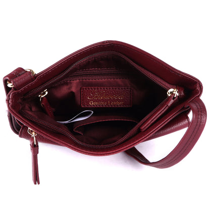 Ashwood Leather CB-5 Wine Crossbody Bag