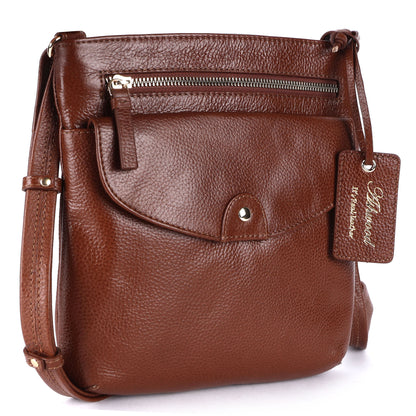 Ashwood Leather CB-5 Heritage 2 Tone Tan Crossbody Bag