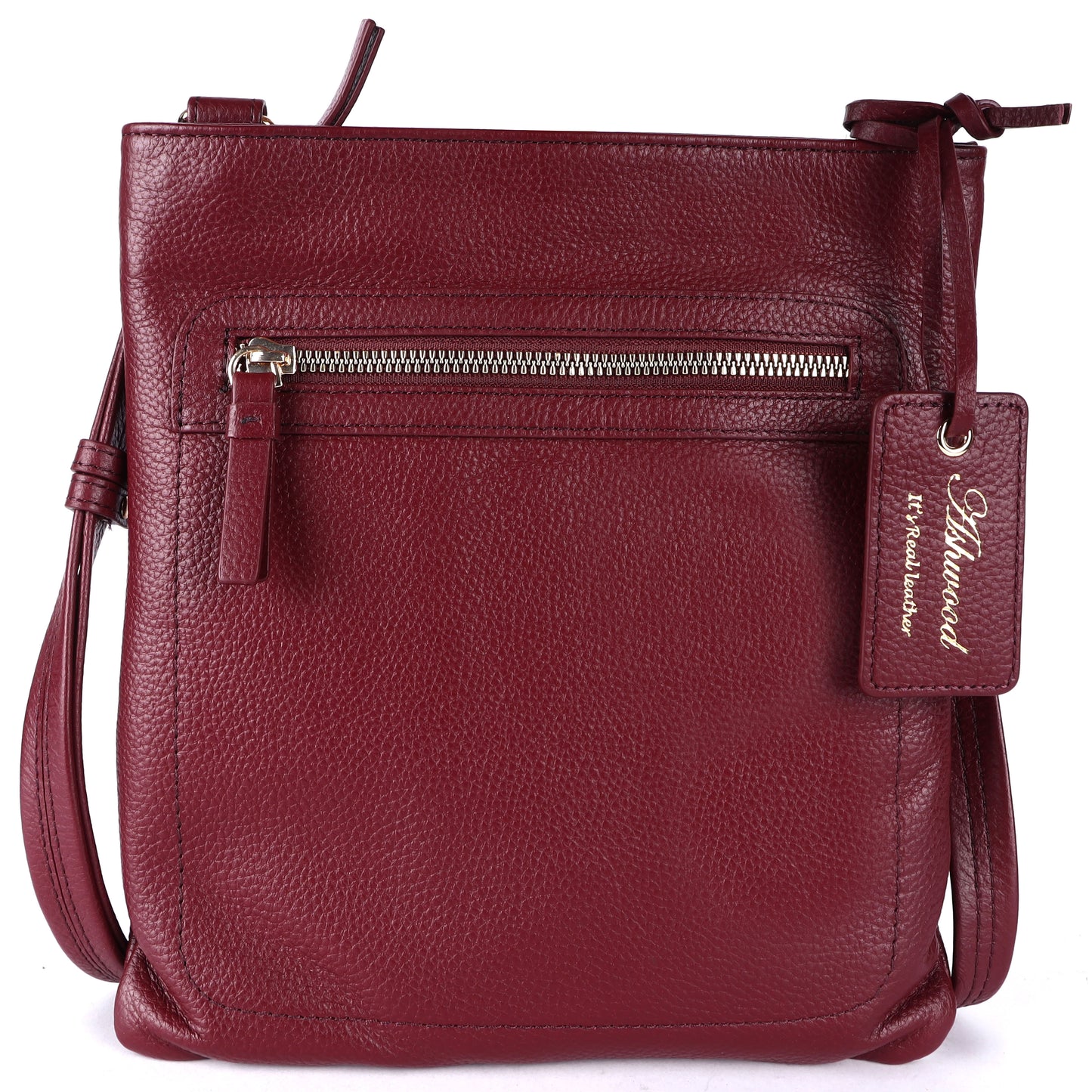 Ashwood Leather CB-3 Bordeaux Leather Crossbody Bag