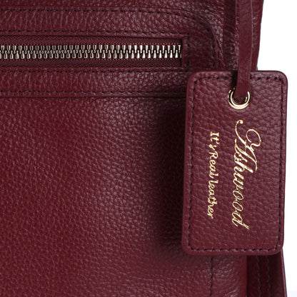 Ashwood Leather CB-3 Bordeaux Leather Crossbody Bag