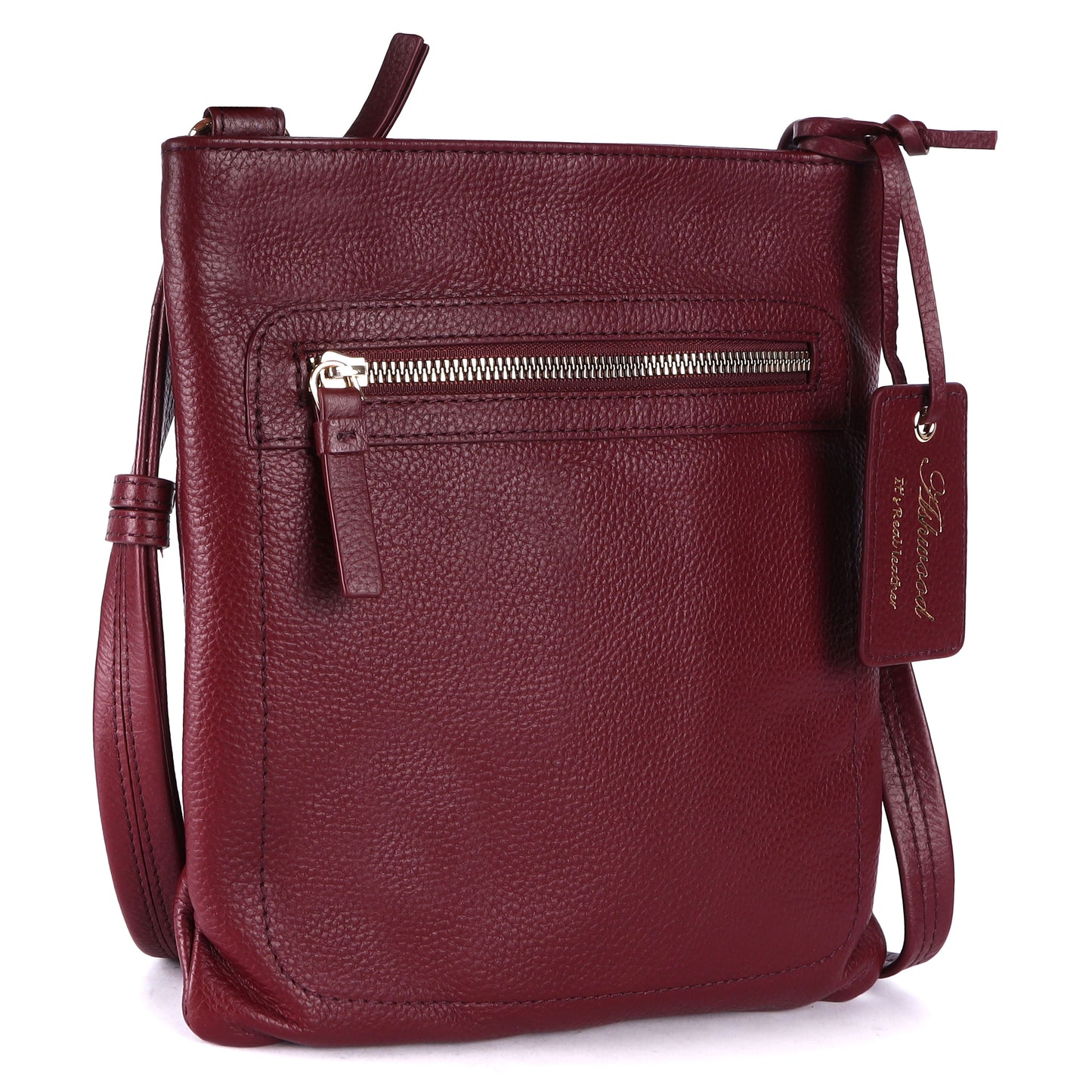 Ashwood Leather CB-3 Bordeaux Leather Crossbody Bag
