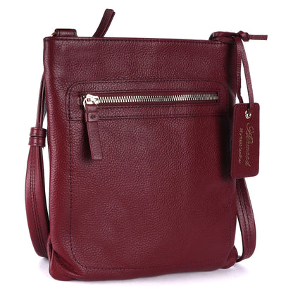 Ashwood Leather CB-3 Bordeaux Leather Crossbody Bag