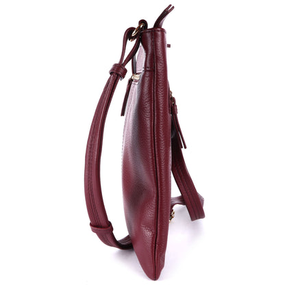 Ashwood Leather CB-3 Bordeaux Leather Crossbody Bag