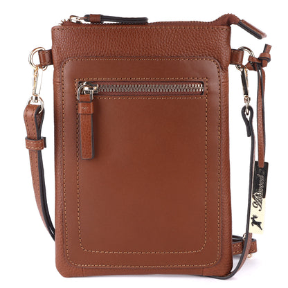 Ashwood Leather Z-71 2 Tone Tan Phone Bag