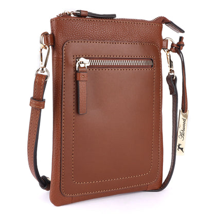 Ashwood Leather Z-71 2 Tone Tan Phone Bag