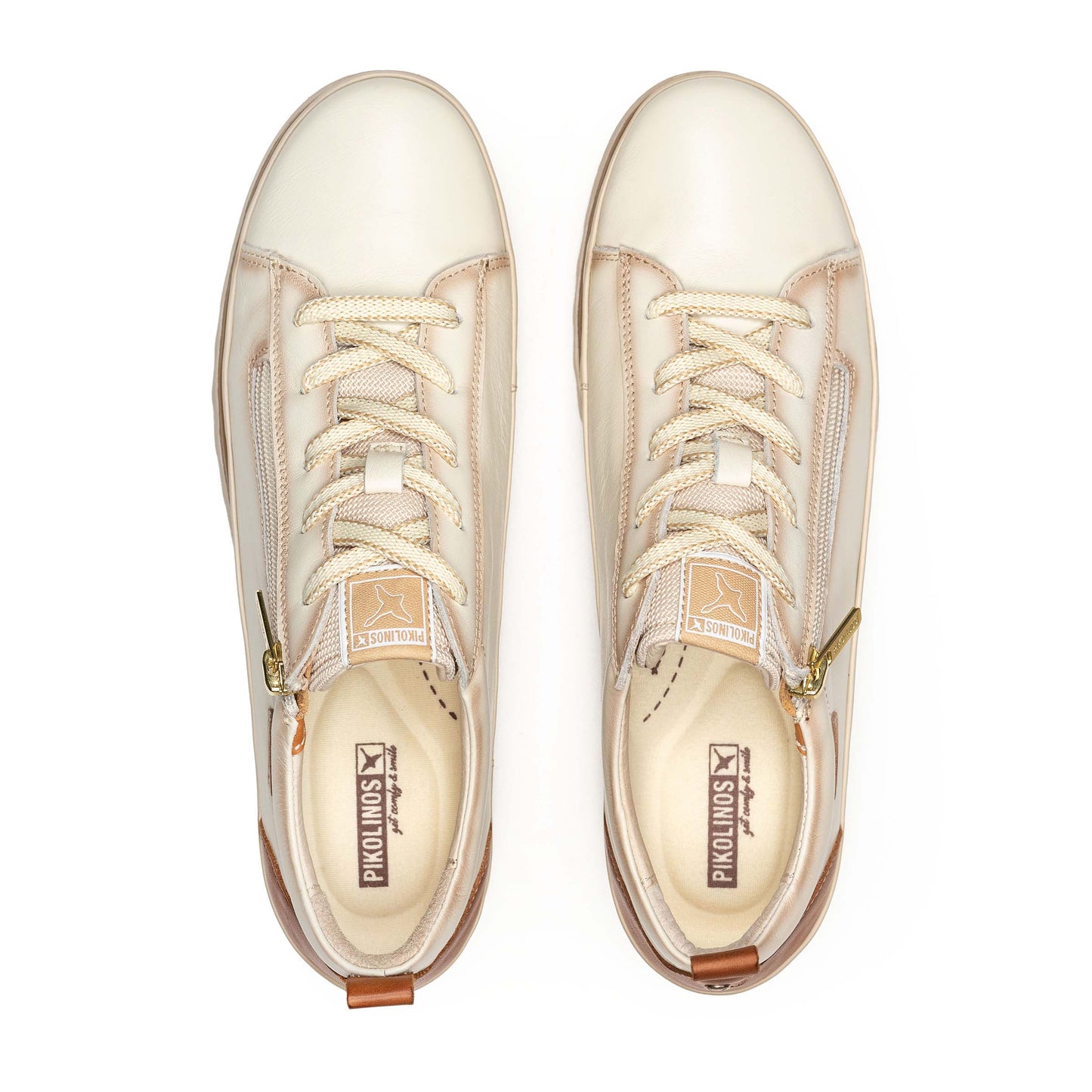 Pikolinos Vigo W3W-6979C1 Nata Cream Lace & Zip Shoes