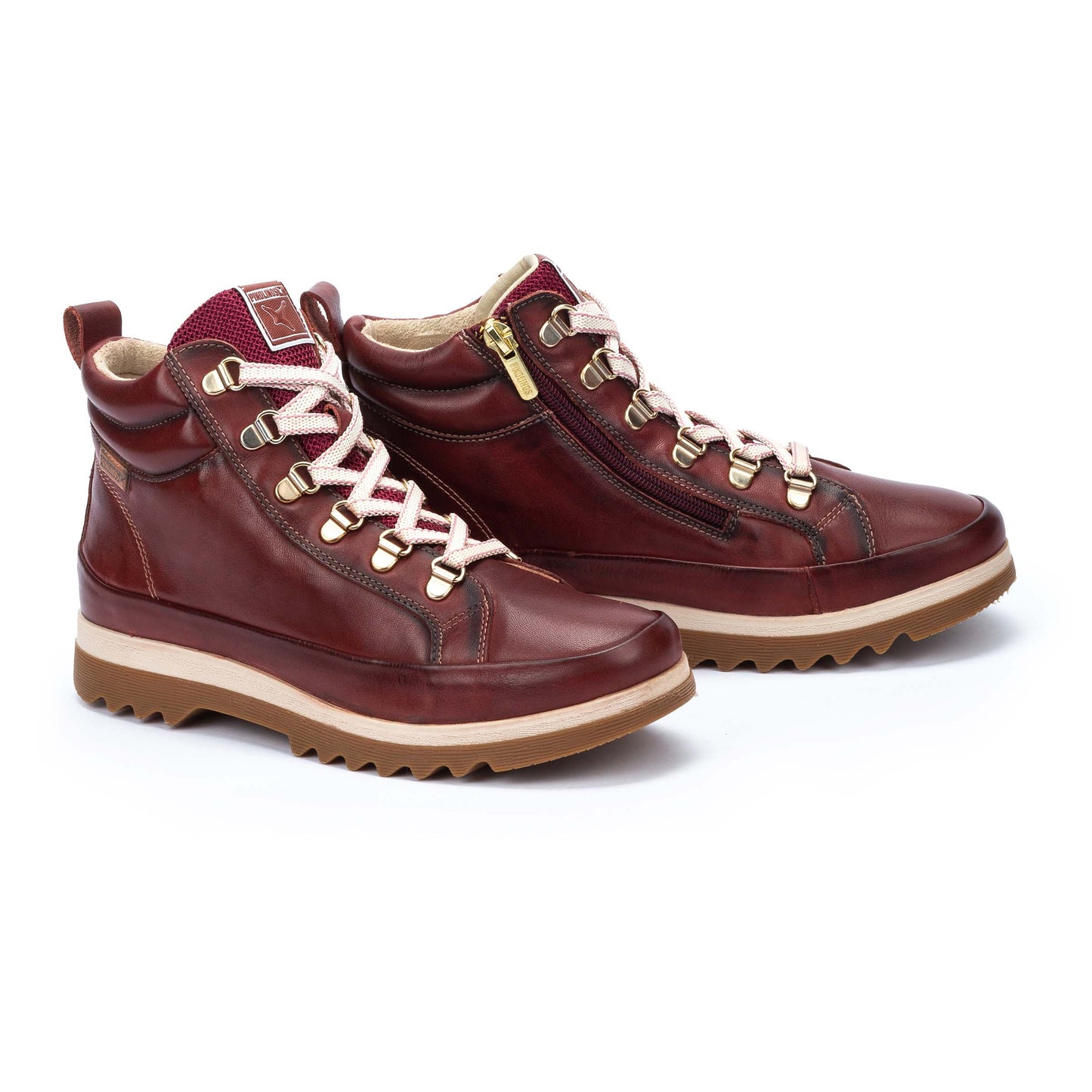 Pikolinos Vigo W3W-8564 Arcilla Burgundy Lace Ankle Boots