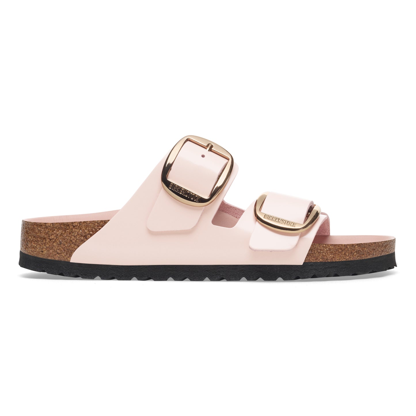Birkenstock 1029392 Arizona Light Rose Big Buckle Natural Leather Patent High Shine Sandals