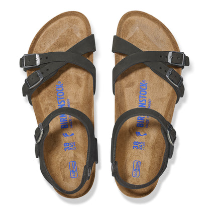 Birkenstock 1029526 Kumba Soft Footbed Nubuk Leather Black Sandals
